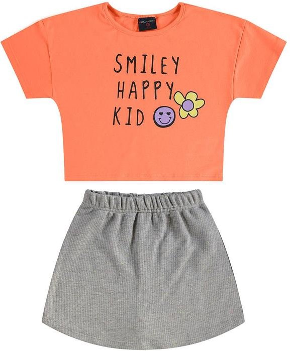 Conjunto com Blusa e Short-Saia Laranja