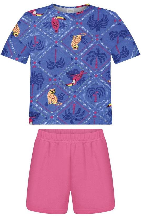 Imagem principal Conjunto com Blusa e Shorts de Moletom Azul Alakazoo Alakazoo