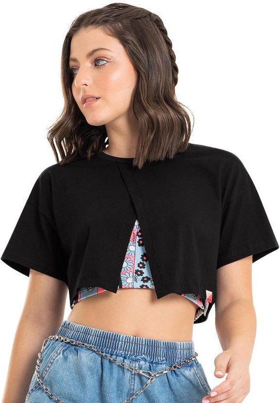 Imagem principal Conjunto com Blusa e Top Juvenil Preto Gloss Gloss