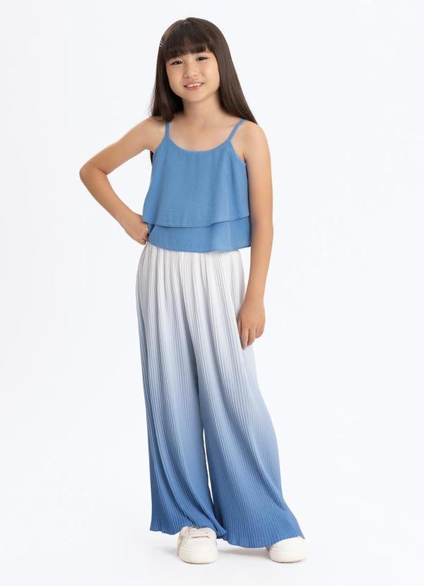 Imagem principal Conjunto com Calça Plissada e Blusa Azul Alakazoo Alakazoo