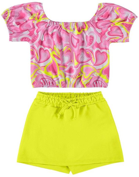 Conjunto com Cropped e Short-Saia Verde