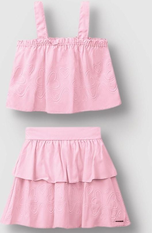 Imagem principal Conjunto Corações em Puff Menina Rosa Claro Carinhoso Carinhoso