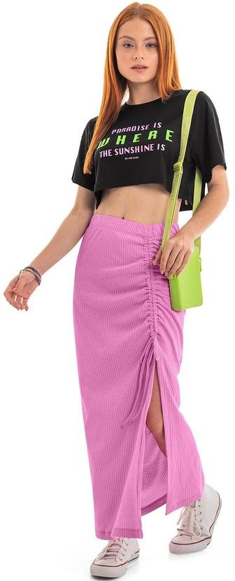 Imagem principal Conjunto Cropped e Saia Infantil Preto Gloss Gloss