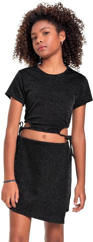Imagem principal Conjunto Cropped e Short-Saia Juvenil Preto Gloss Gloss