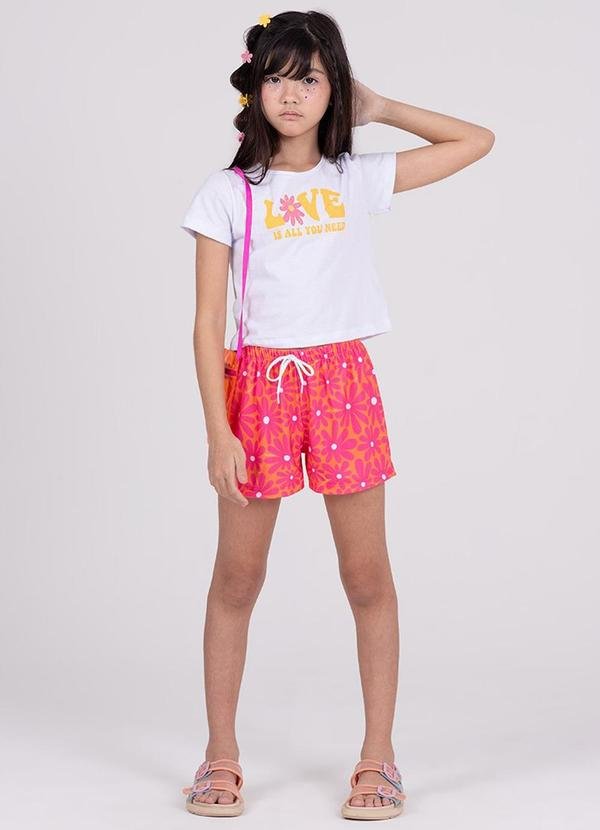 Imagem principal Conjunto Cropped Infantil Manguinha Branco VIDA COSTEIRA VIDA COSTEIRA