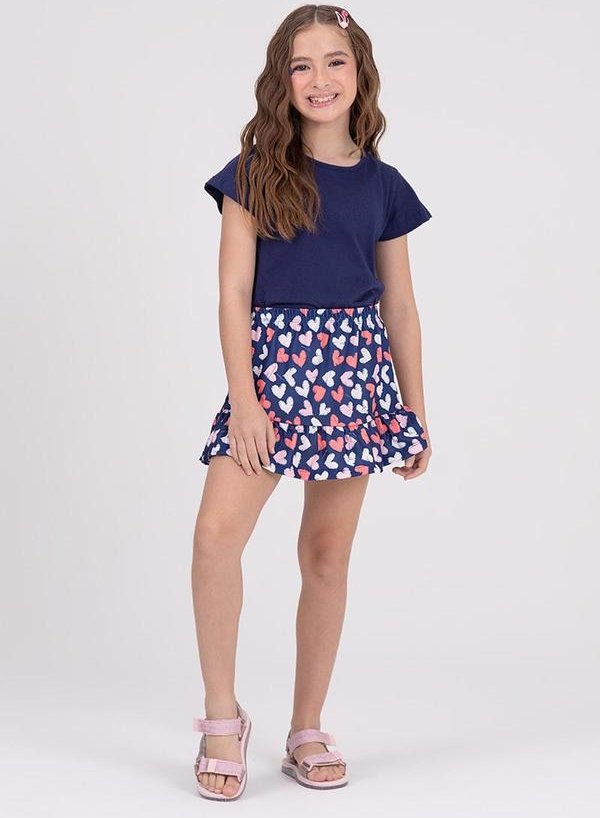 Imagem principal Conjunto Cropped Infantil Saia Rodada Azul VIDA COSTEIRA VIDA COSTEIRA