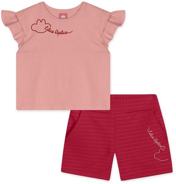 Imagem principal Conjunto Curto Infantil Feminino Rosa Lilica Ripilica Lilica Ripilica