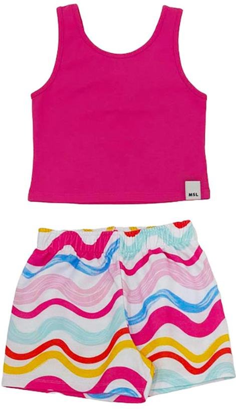 Conjunto Curto Infantil Feminino Rosa