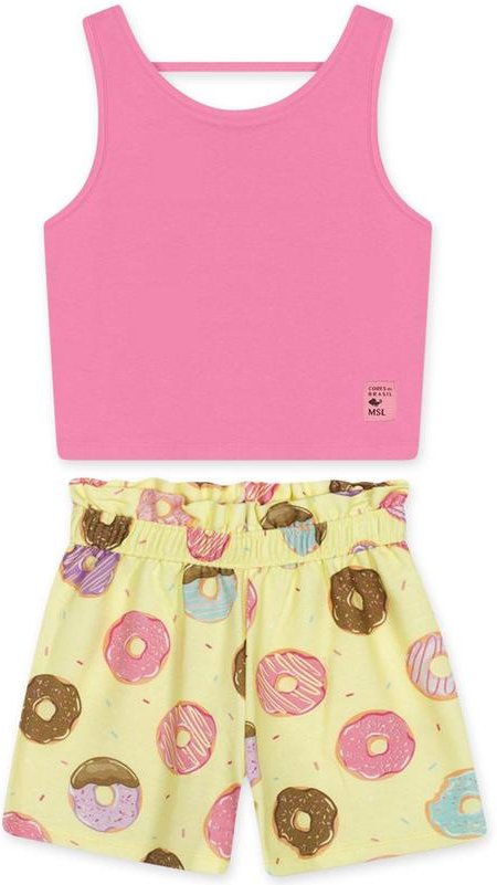 Imagem principal Conjunto Curto Moletom Infantil Rosa Marisol Marisol