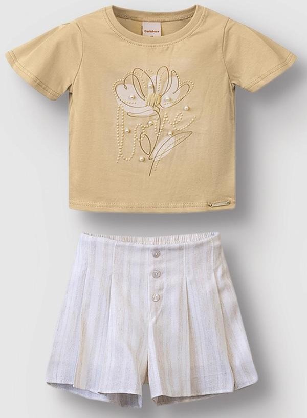 Imagem principal Conjunto em Linho com Pérolas Bege Carinhoso Carinhoso