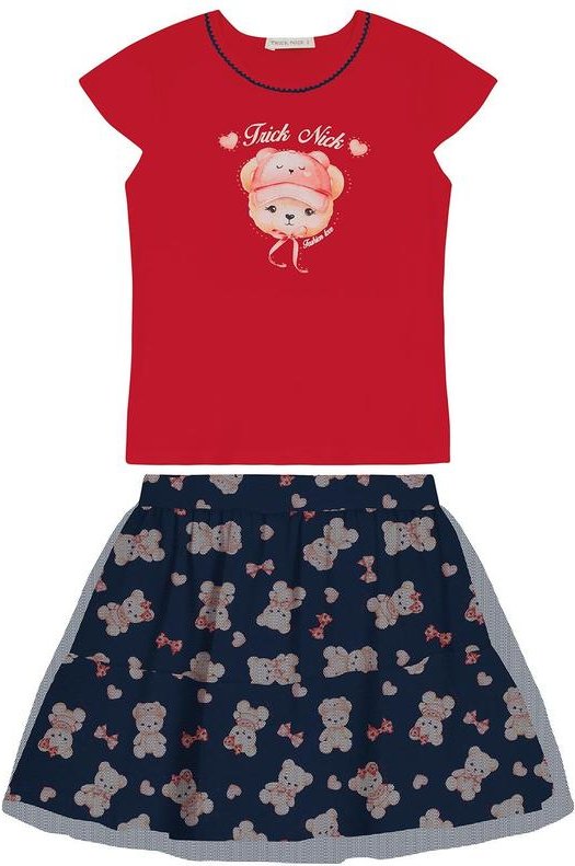 Imagem principal Conjunto Feminino Blusa com Saia Vermelho Trick Nick Trick Nick