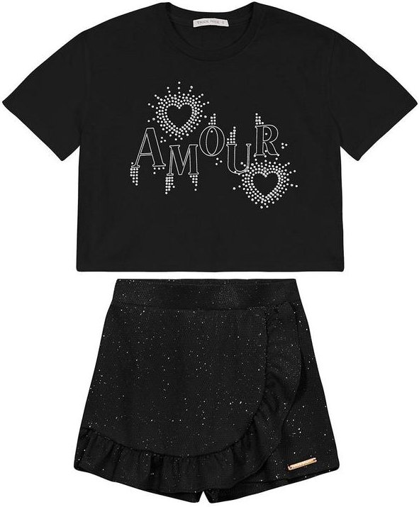 Imagem principal Conjunto Feminino Blusa com Shorts Saia Preto Trick Nick Trick Nick