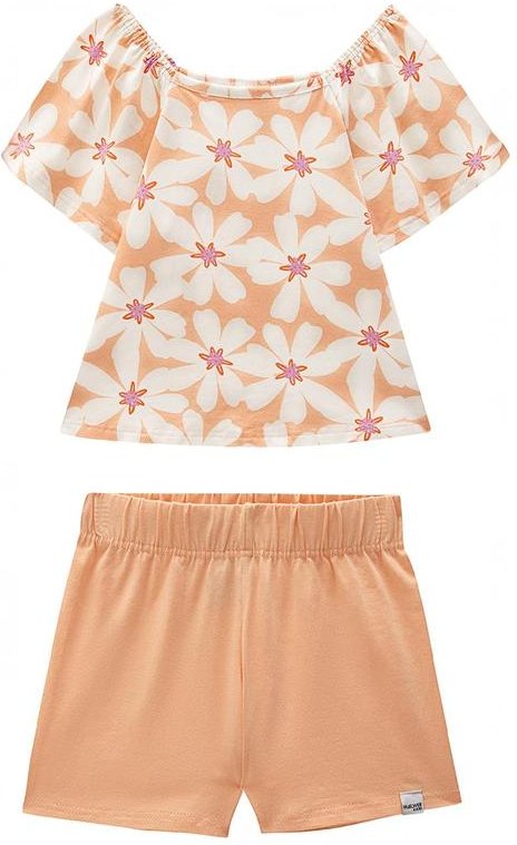 Imagem principal Conjunto Floral em Cotton Laranja Malwee Kids Malwee Kids