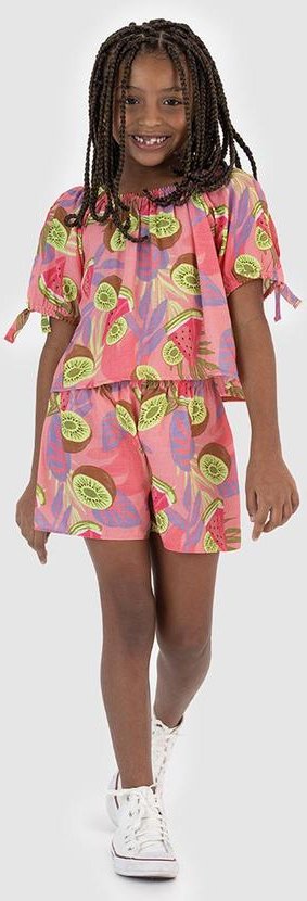 Imagem principal Conjunto Frutas Tropicais em Viscose Rosa Malwee Kids Malwee Kids