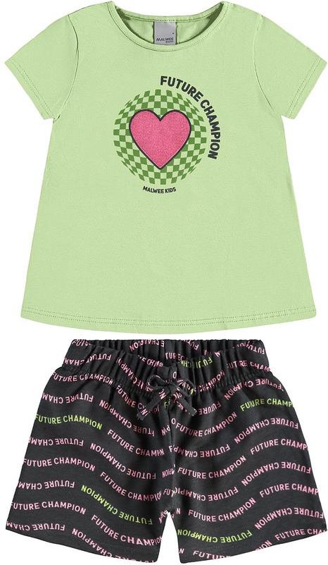 Imagem principal Conjunto Future Champion com Glitter Verde Claro Malwee Kids Malwee Kids