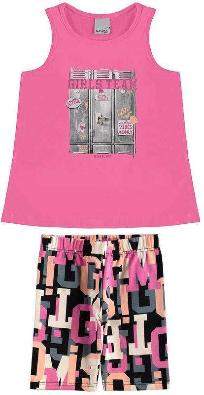 Imagem principal Conjunto Girls Team Evasê Rosa Escuro Malwee Kids Malwee Kids
