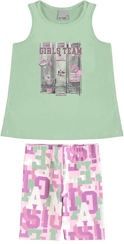 Imagem principal Conjunto Girls Team Evasê Verde Menta Malwee Kids Malwee Kids