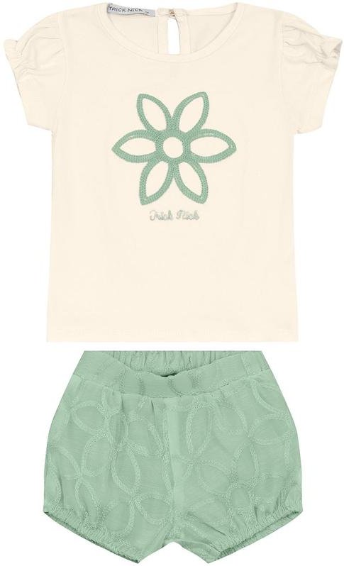 Conjunto Infantil Bata com Shorts Verde