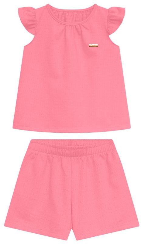 Imagem principal Conjunto Infantil Bata e Short Rosa Duduka Duduka