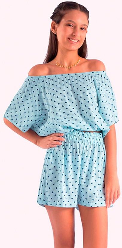 Imagem principal Conjunto Infantil Bata e Shorts Azul Duduka Duduka