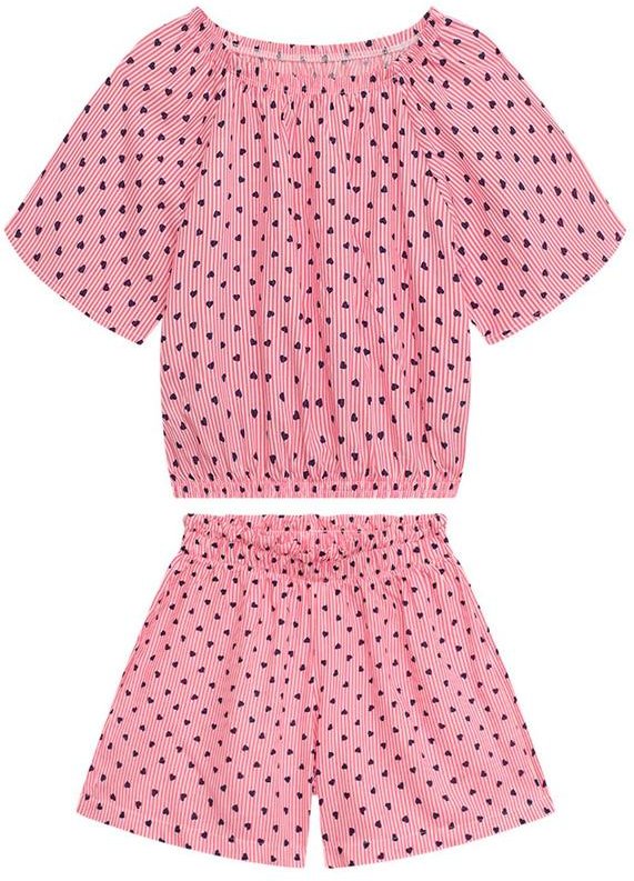 Imagem principal Conjunto Infantil Bata e Shorts Rosa Duduka Duduka