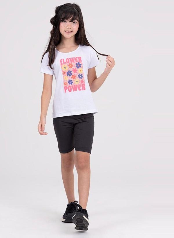 Imagem principal Conjunto Infantil Bermuda Ciclista Branco VIDA COSTEIRA VIDA COSTEIRA