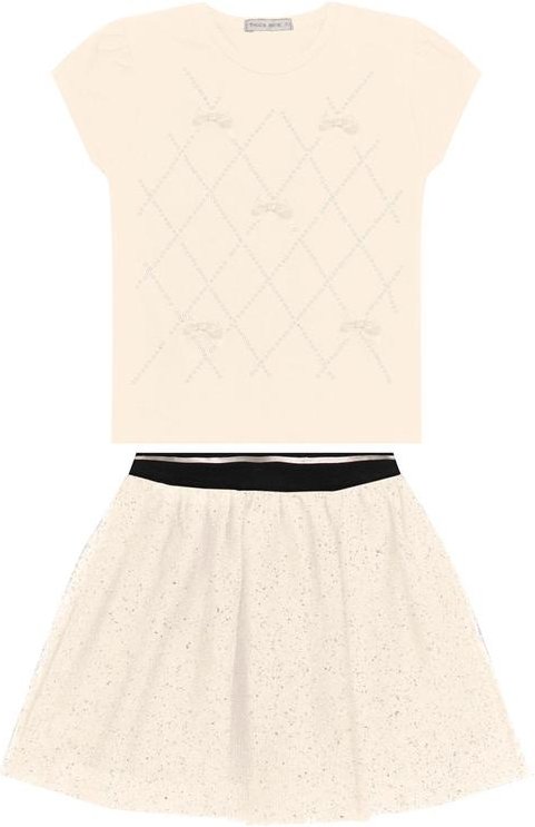 Imagem principal Conjunto Infantil Blusa com Saia Bege Trick Nick Trick Nick