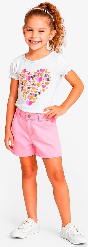 Conjunto Infantil Blusa com Shorts Branco