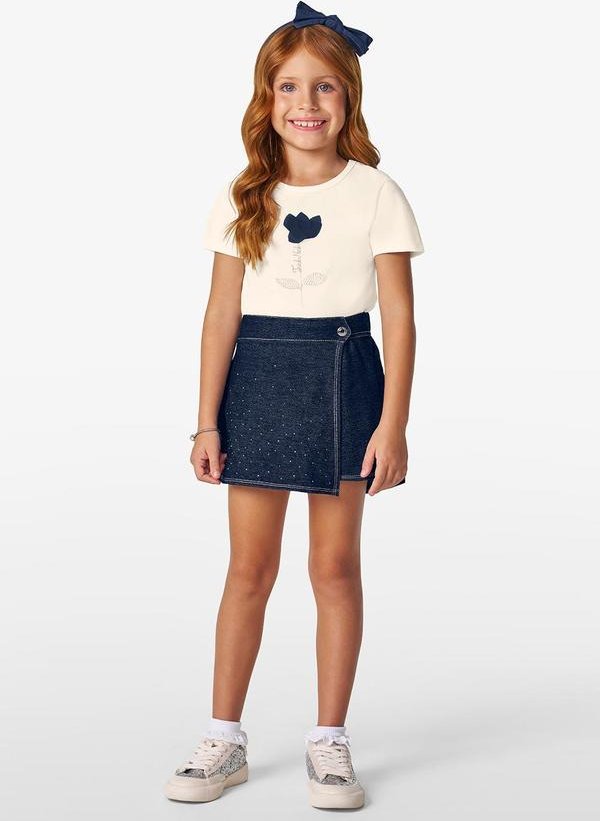 Imagem principal Conjunto Infantil Blusa com Shorts Saia Bege Trick Nick Trick Nick