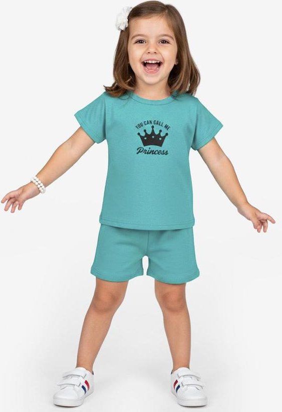 Conjunto Infantil Blusa com Shorts Verde