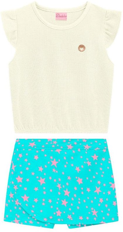 Imagem principal Conjunto Infantil Blusa e Short Bege Duduka Duduka