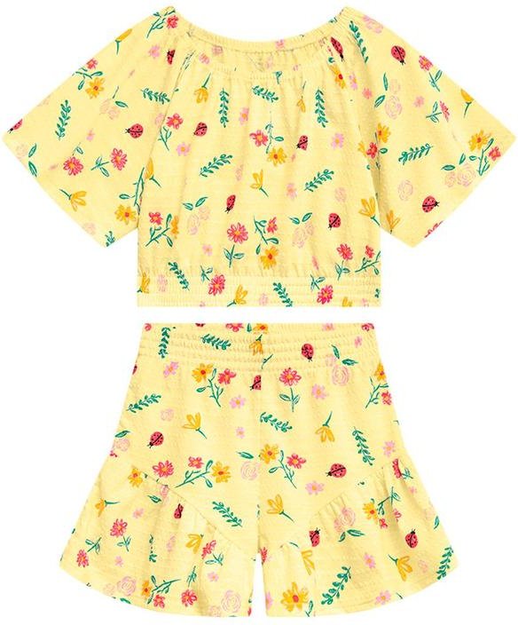 Imagem principal Conjunto Infantil Blusa e Short Menina Amarelo Duduka Duduka