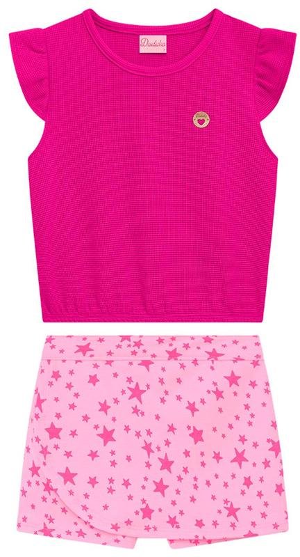 Imagem principal Conjunto Infantil Blusa e Short Rosa Duduka Duduka