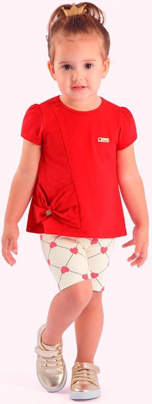 Imagem principal Conjunto Infantil Blusa e Short Vermelha Duduka Duduka