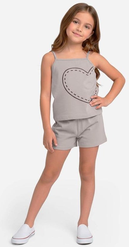 Imagem principal Conjunto Infantil Blusa e Shorts Feminino Cinza Select Select