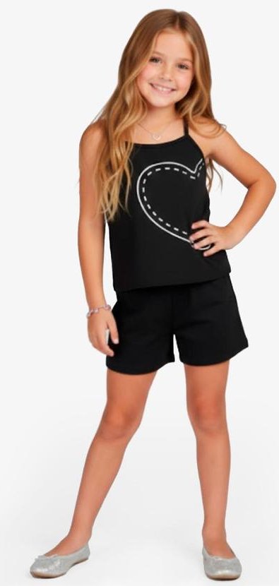 Imagem principal Conjunto Infantil Blusa e Shorts Feminino Preto Select Select