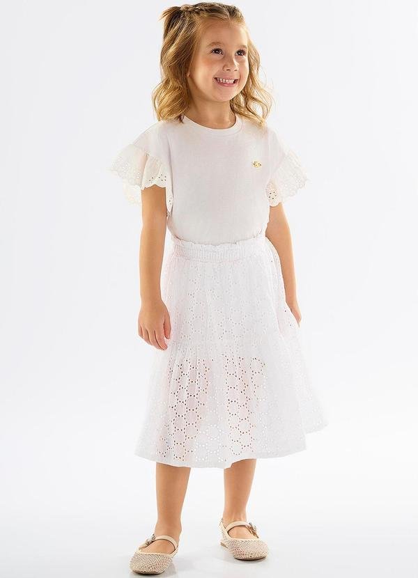 Imagem principal Conjunto Infantil com Blusa e Saia Branco Up Baby Up Baby