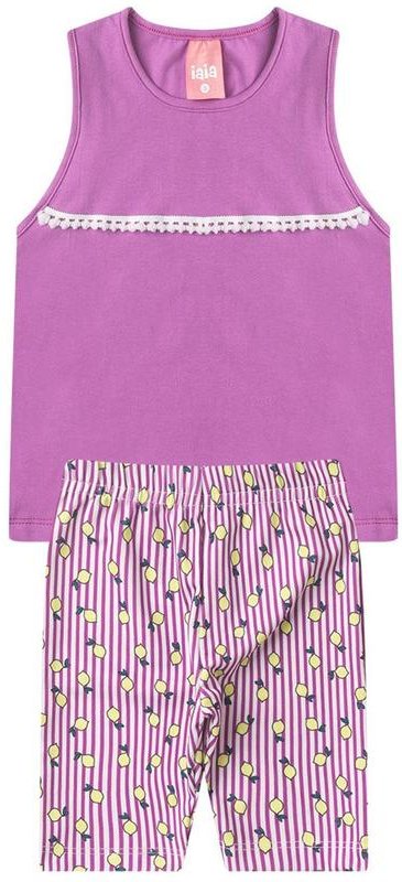 Imagem principal Conjunto Infantil com Pompom Verão Iaia Roxo Rosa Azul Rosa Azul