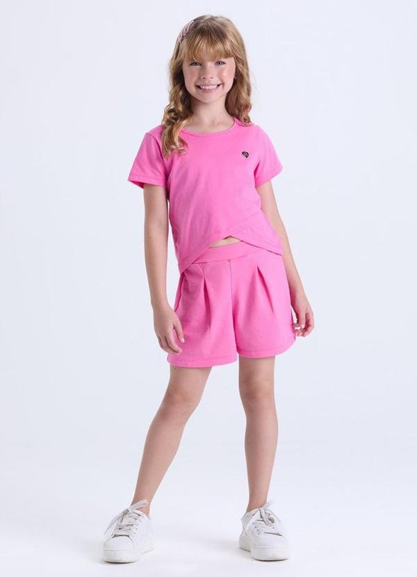 Imagem principal Conjunto Infantil Cropped Transpassado Rosa VIDA COSTEIRA VIDA COSTEIRA