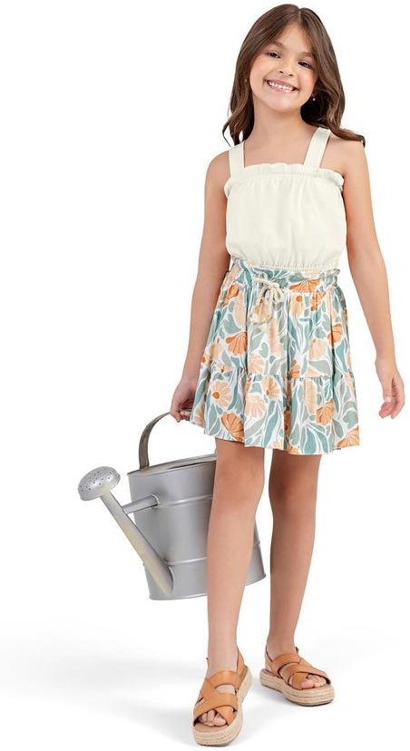 Imagem principal Conjunto Infantil Floral Alegre Colorittá Bege Colorittá