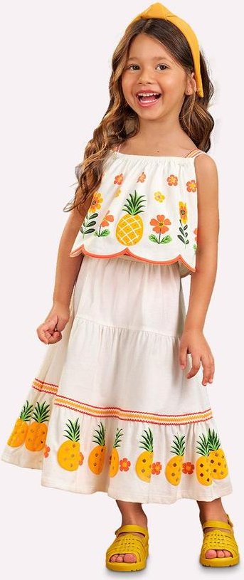 Imagem principal Conjunto Infantil Menina Abacaxi Off White Nanai Nanai