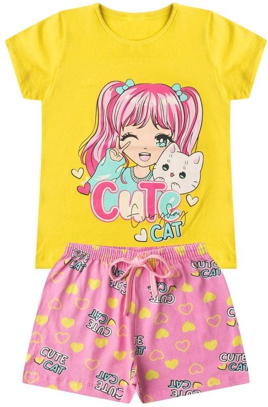 Imagem principal Conjunto Infantil Menina Básico Curto Amarelo Select Select
