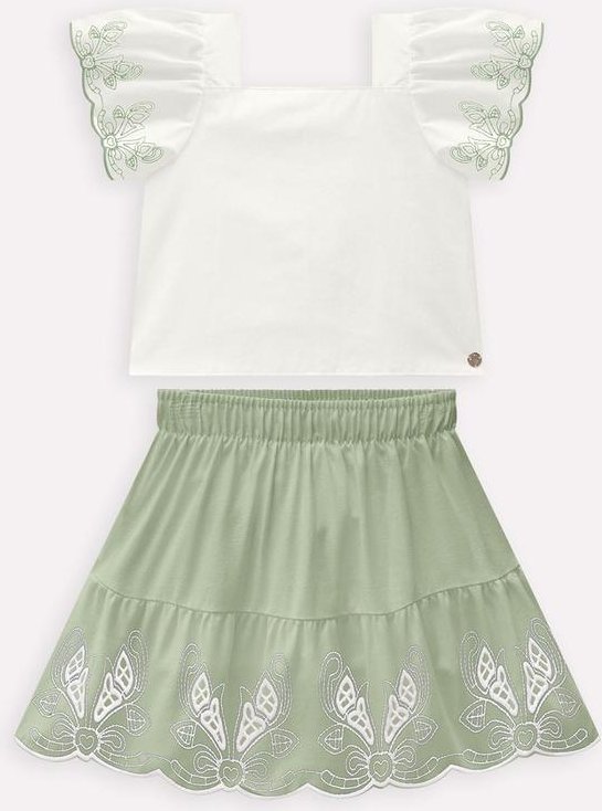 Imagem principal Conjunto Infantil Menina Bordado Off White Milon Milon