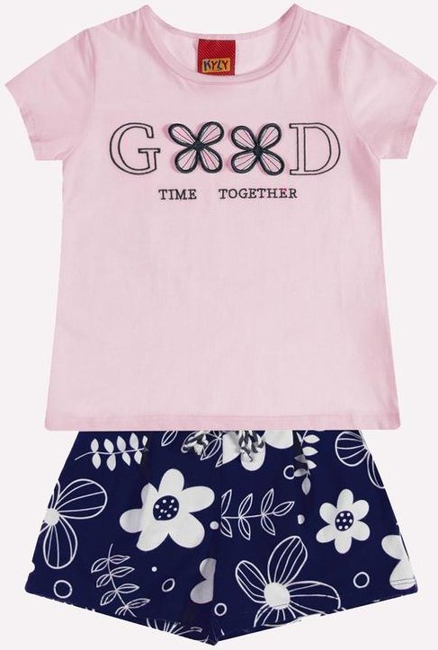 Imagem principal Conjunto Infantil Menina Bordado Rosa Kyly Kyly