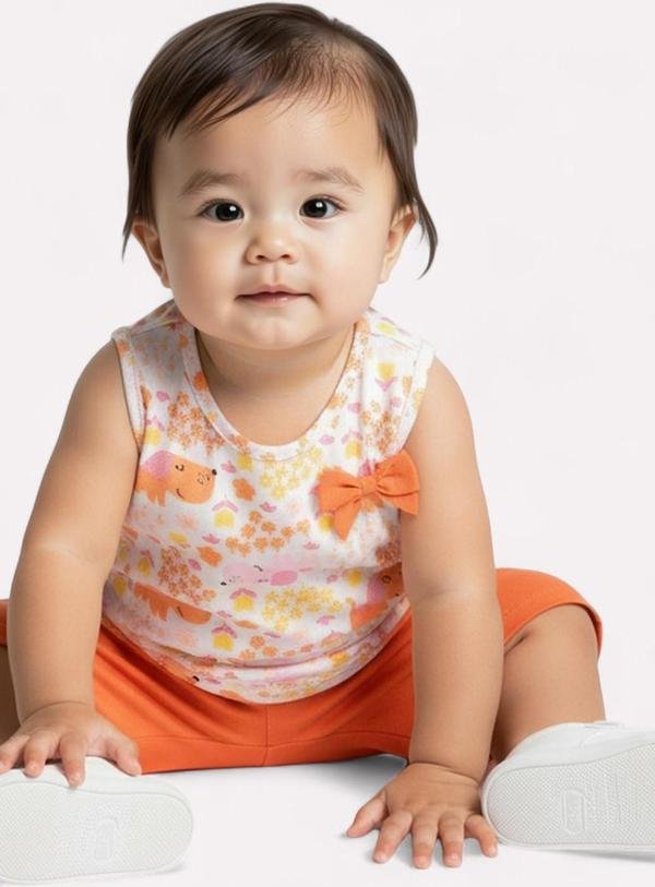 Imagem principal Conjunto Infantil Menina Cachorrinho Laranja Kyly Kyly