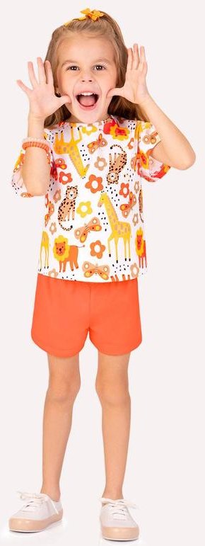 Conjunto Infantil Menina com Ponto Concha Branco