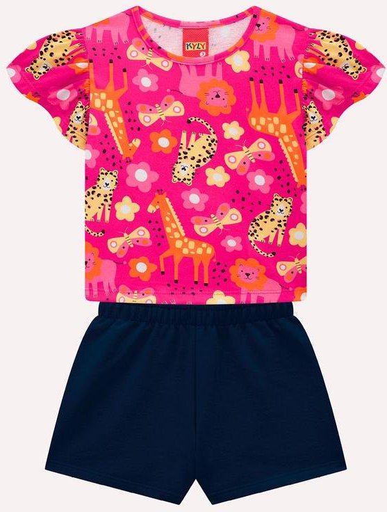 Conjunto Infantil Menina com Ponto Concha Rosa