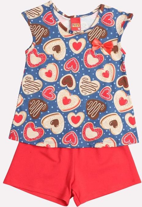 Imagem principal Conjunto Infantil Menina Coração Azul Kyly Kyly