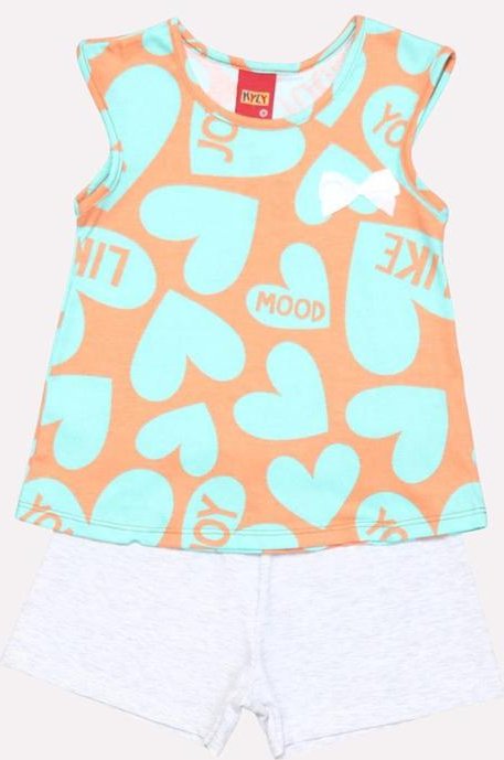 Imagem principal Conjunto Infantil Menina Coração Laranja Kyly Kyly