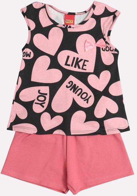 Imagem principal Conjunto Infantil Menina Coração Preto Kyly Kyly